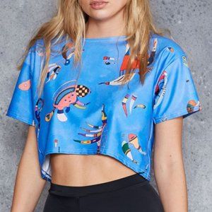 Blackmilk Clothing Sky Blue Boxy Crop